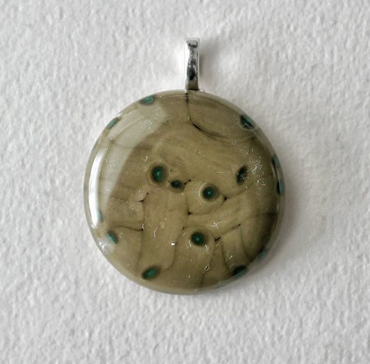 Brown and Green Brushstroke Pendant (Base Metal) (PENDANT ONLY)