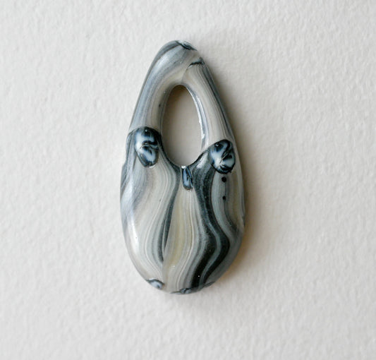 Skinny Teardrop Pendant: Brown Spectral Squiggles #1 (PENDANT ONLY)