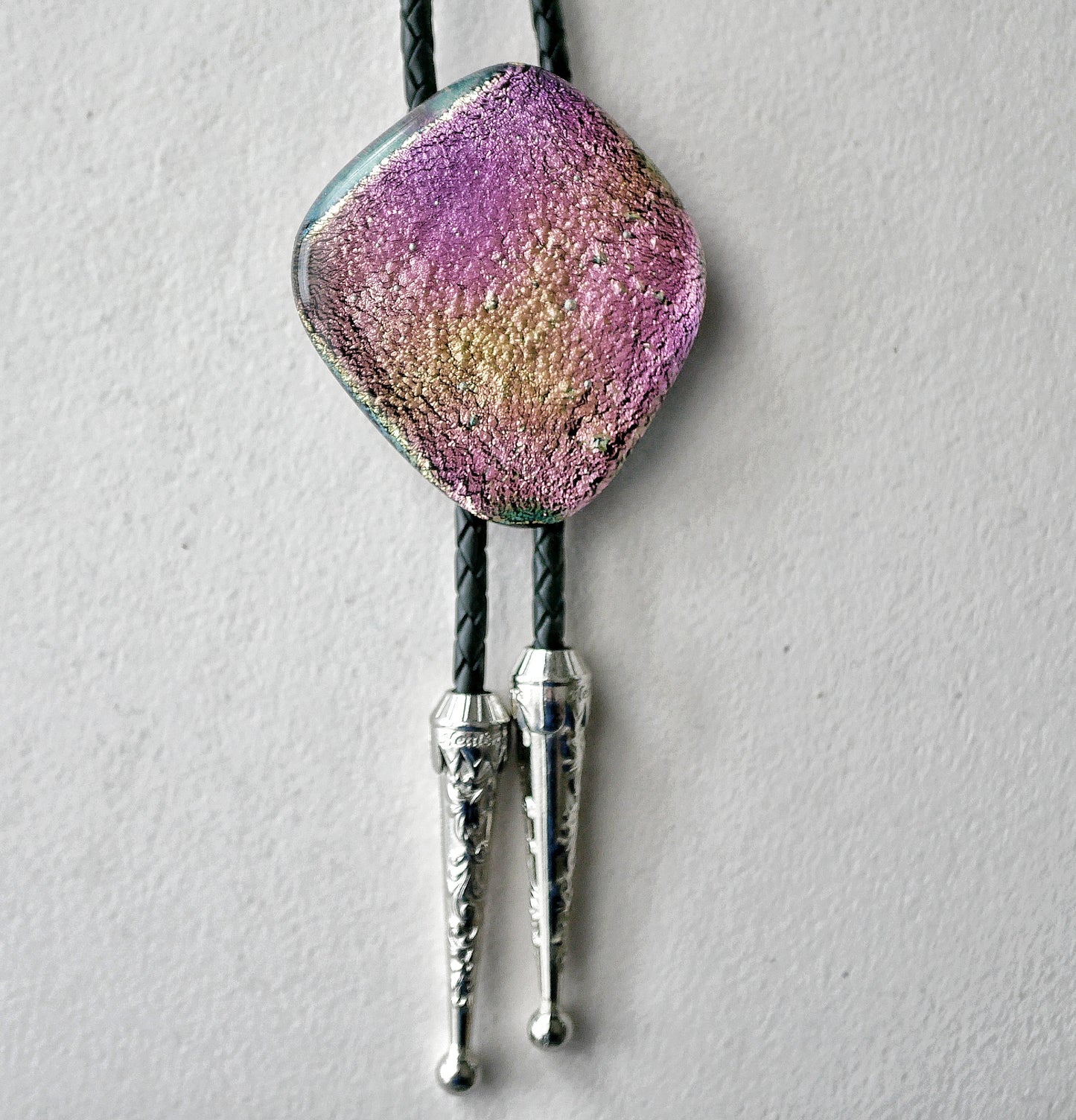 Dichroic Magenta and Amber Bolo Tie #3