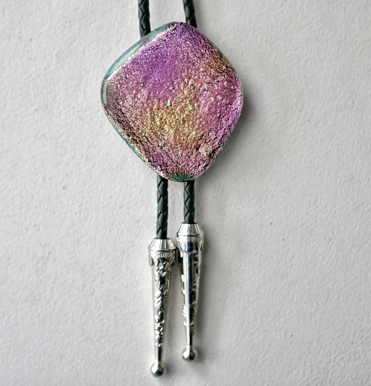 Dichroic Magenta and Amber Bolo Tie #3