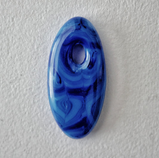 Oval Pendant: Deep Blue Swirl (PENDANT ONLY)