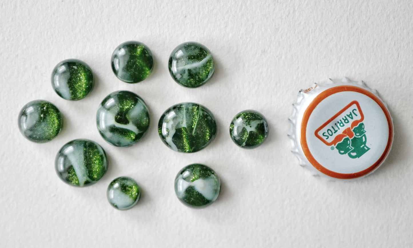 10 Aventurine Green Sparkle Tokens