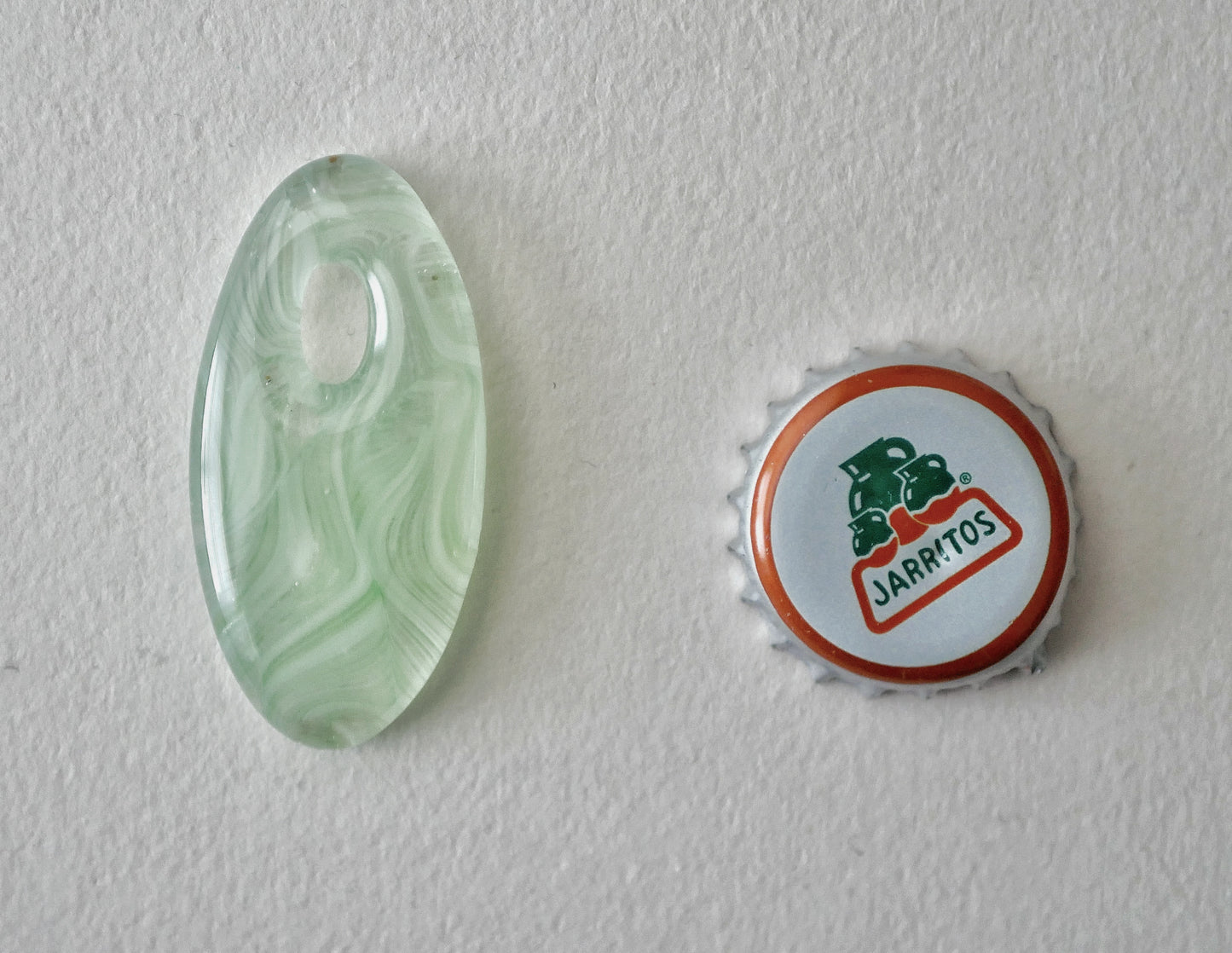 Oval Pendant: Pale Green and Clear Swirl (PENDANT ONLY)