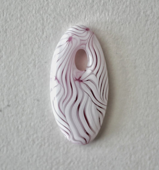 Oval Pendant: Pink and White Swirl (PENDANT ONLY)