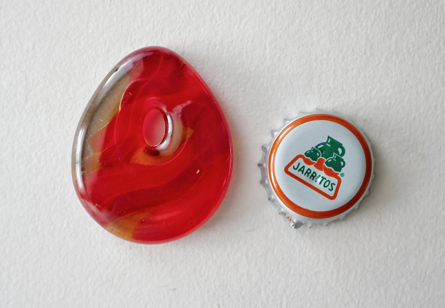 Teardrop Pendant: Red and Amber (PENDANT ONLY)