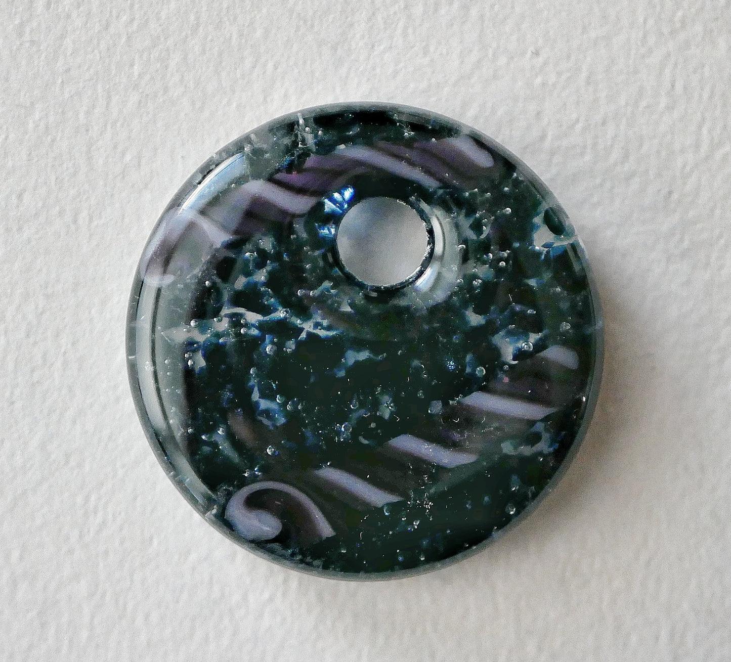 Round Pendant: Purple Line on Aventurine (PENDANT ONLY)