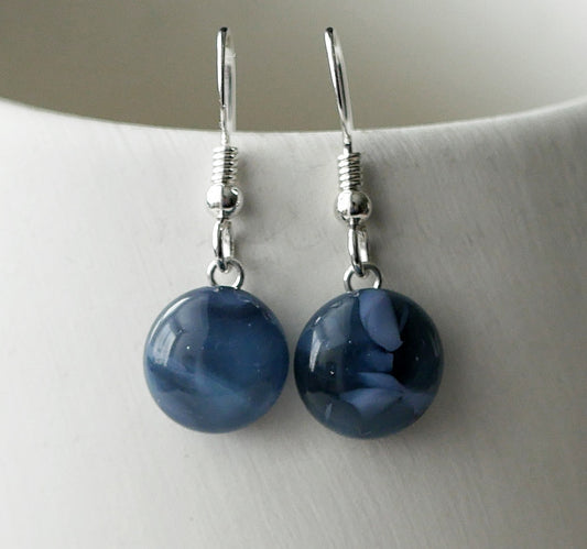 Dark Purple Speckled Earrings #2