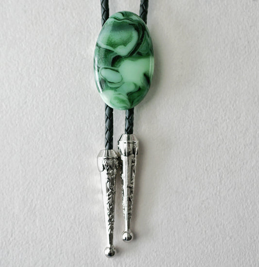 Sparkling Green Oval Bolo Tie