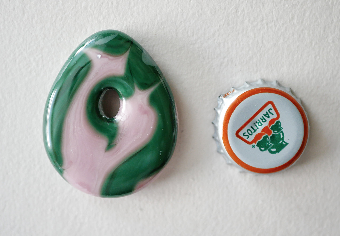 Teardrop Pendant: Pink and Green (PENDANT ONLY)