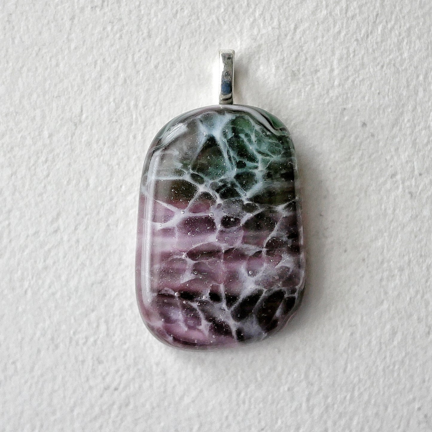 Dark Pink and Green Dragonskin Pendant #3 (Base Metal) (PENDANT ONLY)