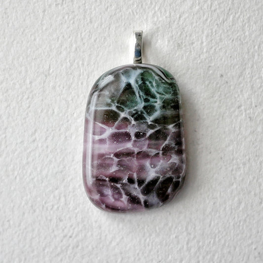 Dark Pink and Green Dragonskin Pendant #3 (Base Metal) (PENDANT ONLY)
