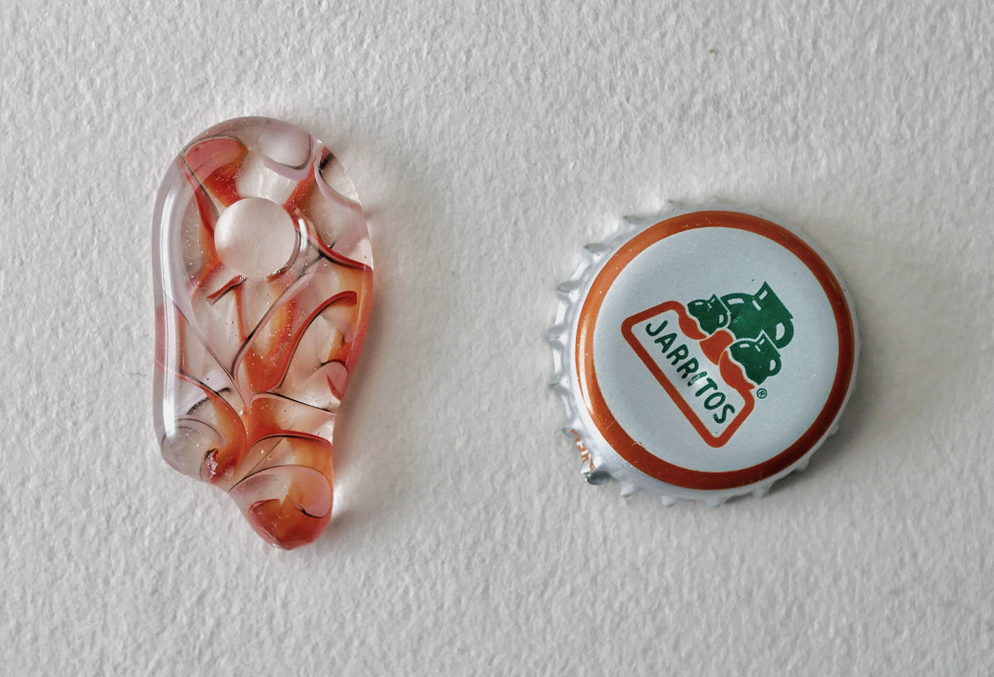 Swirling Orange Blob Pendant with Hole #2 (PENDANT ONLY)