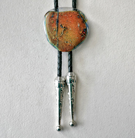 Dichroic Orange Bolo Tie #2