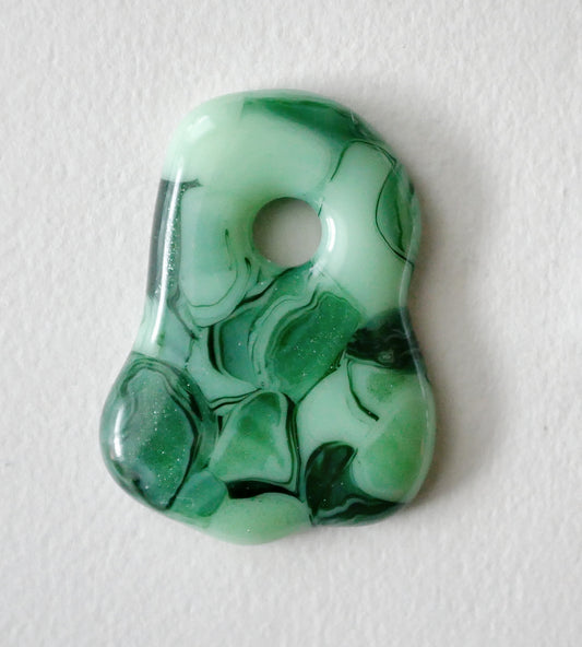 Green Blob Pendant with Hole #3 (PENDANT ONLY)
