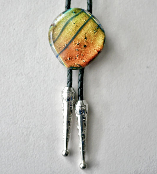 Dichroic Orange and Green Bolo Tie #3