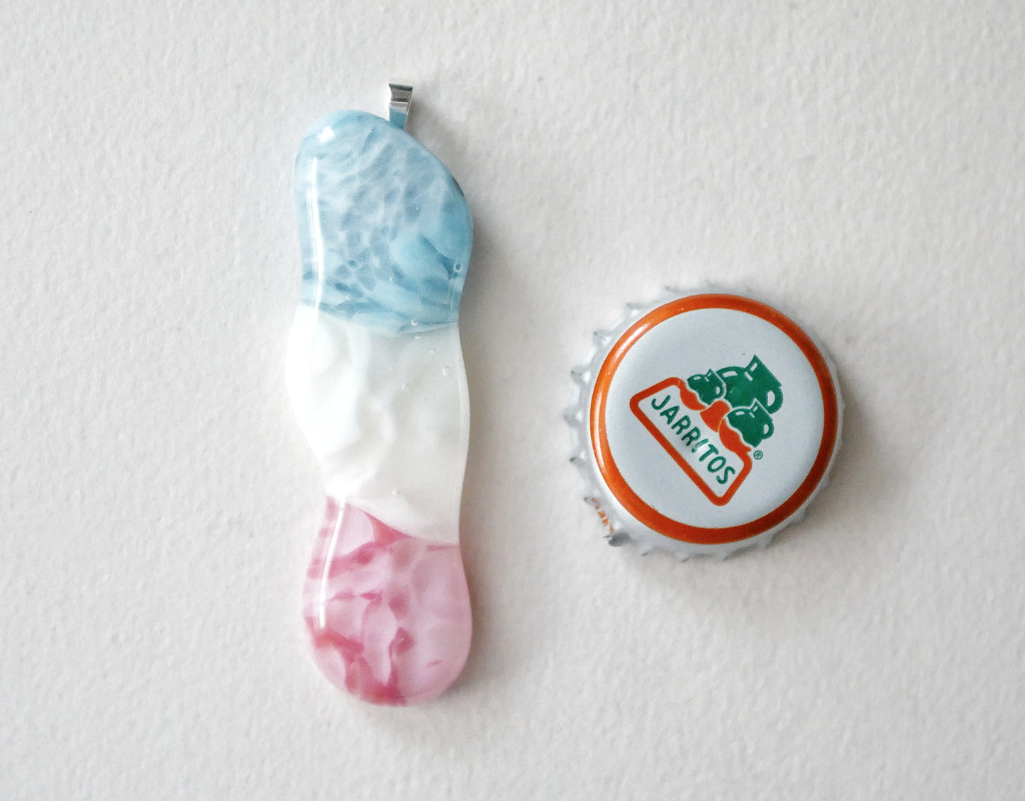 Long Trans Pride Blob Pendant #3 (PENDANT ONLY)