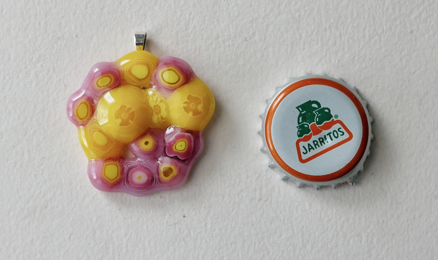 Pink and Yellow Cluster Pendant (Sterling Silver) (PENDANT ONLY)