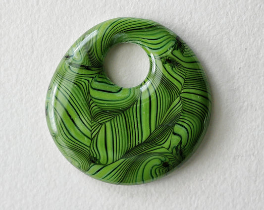 Round Pendant: Green Swirl (PENDANT ONLY)