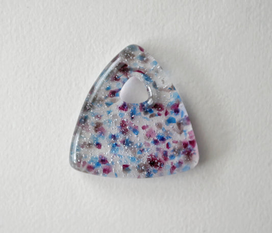 Triangle Pendant: Bi Pride Confetti (Light Variant) (PENDANT ONLY)