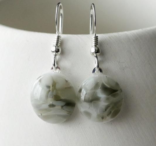 Grey Dangly Speckle Earrings #1