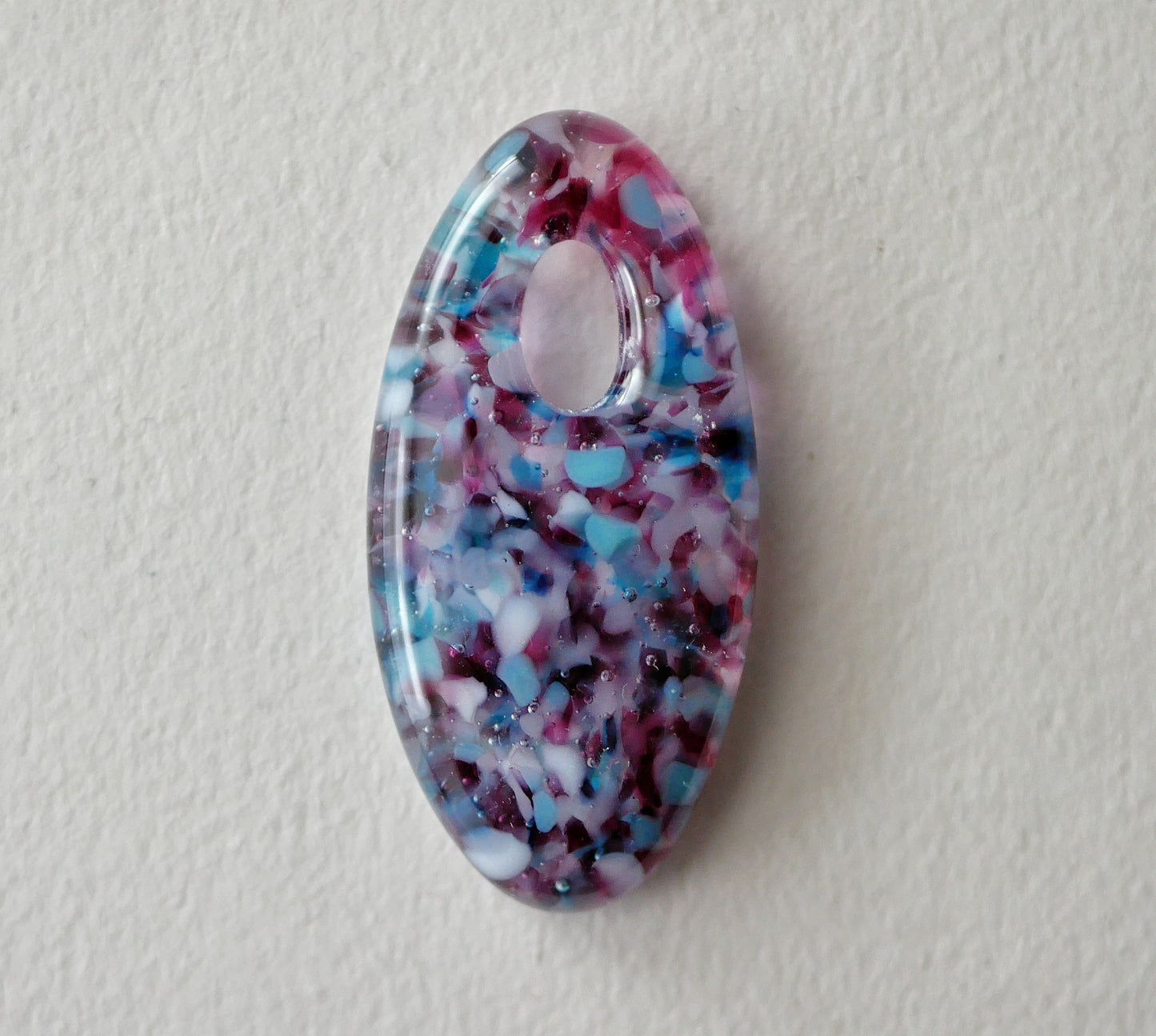 Oval Pendant: Trans Pride Confetti (PENDANT ONLY)