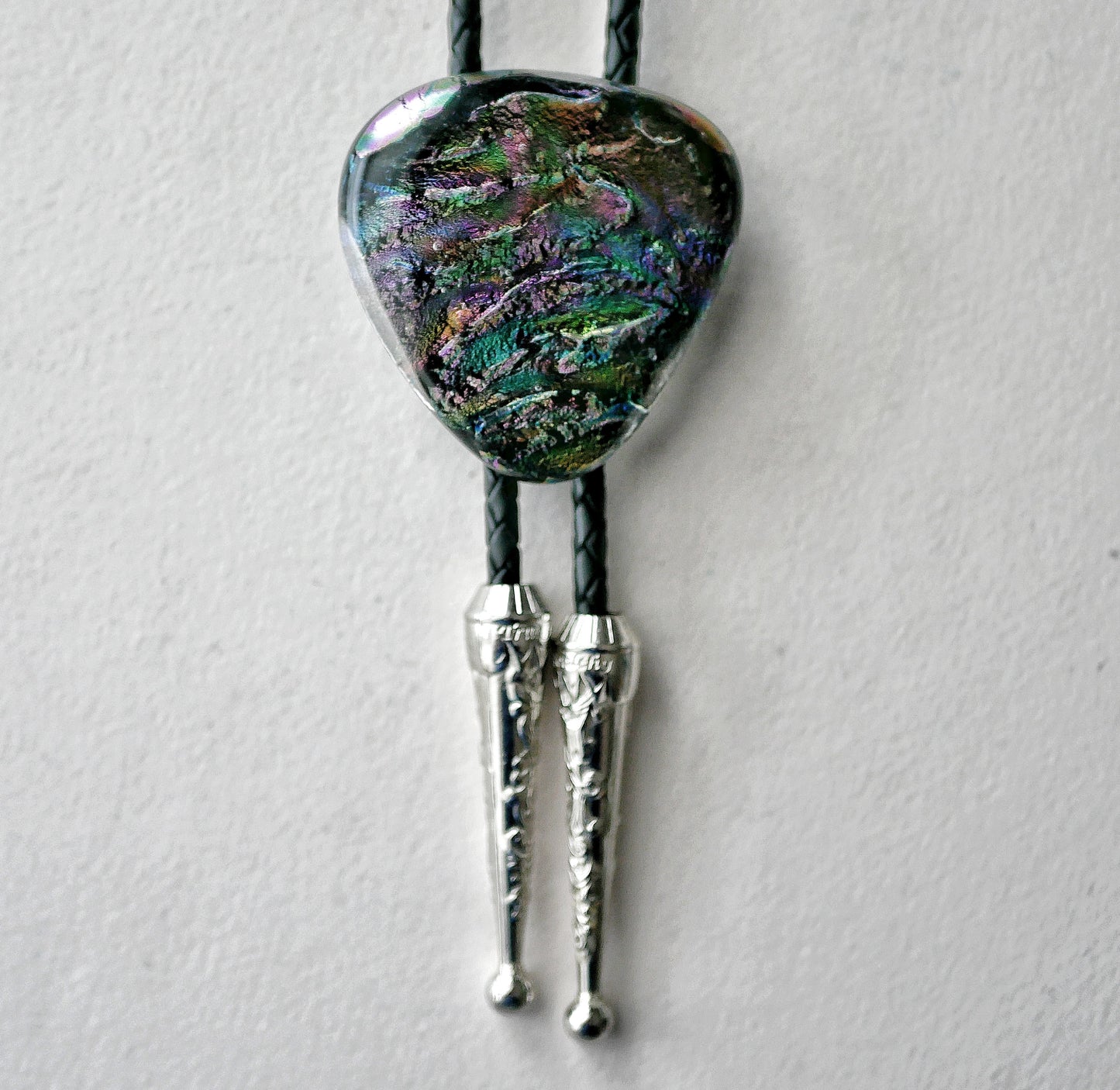 Dichroic Cool Color Bolo Tie #4