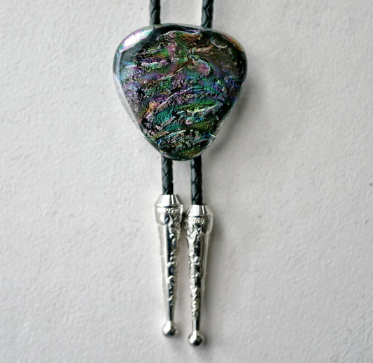 Dichroic Cool Color Bolo Tie #4