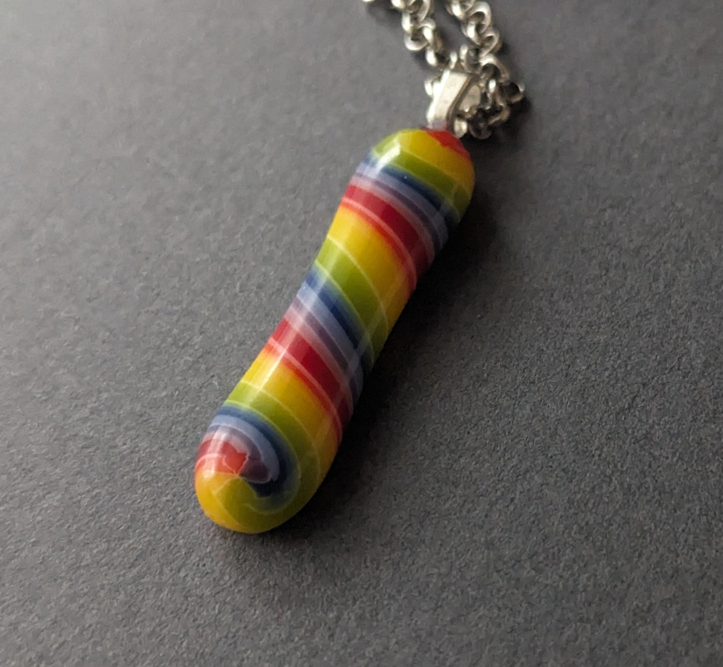 Rainbow Candy Stripe Pendant