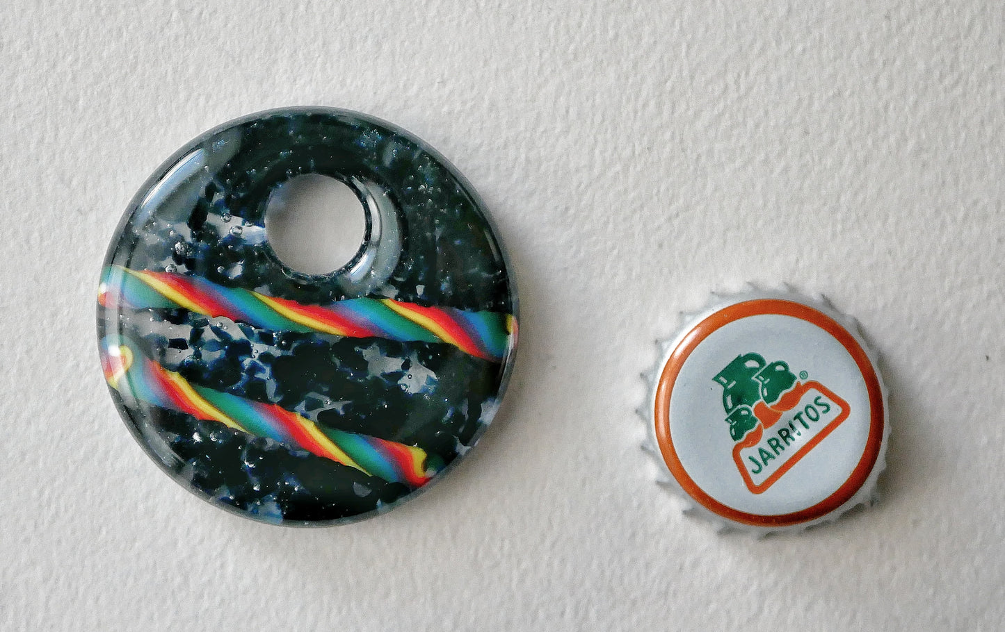 Round Pendant: Aventurine and Rainbow #7 (PENDANT ONLY)