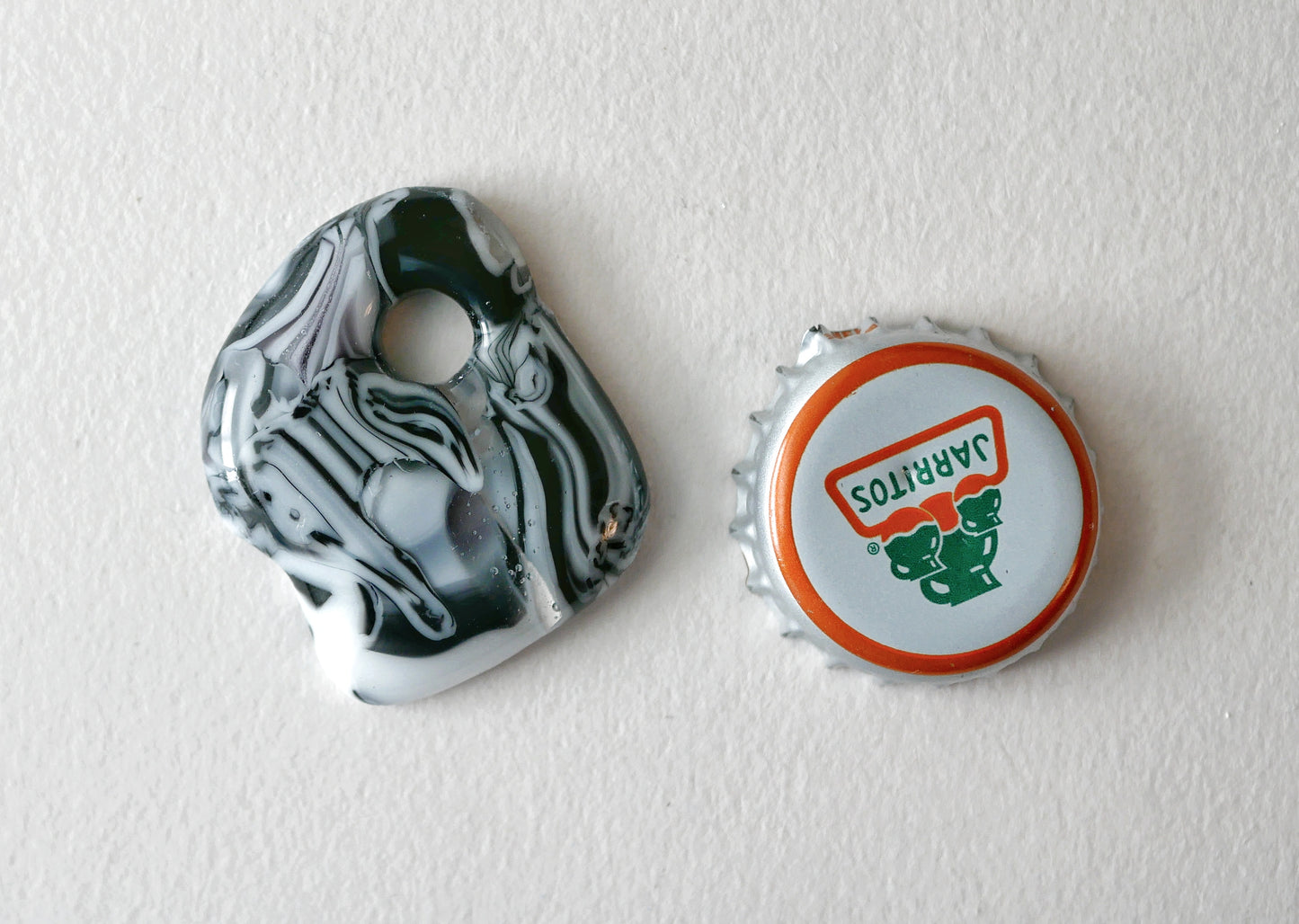 Black and White Blob Pendant with Hole #8 (PENDANT ONLY)