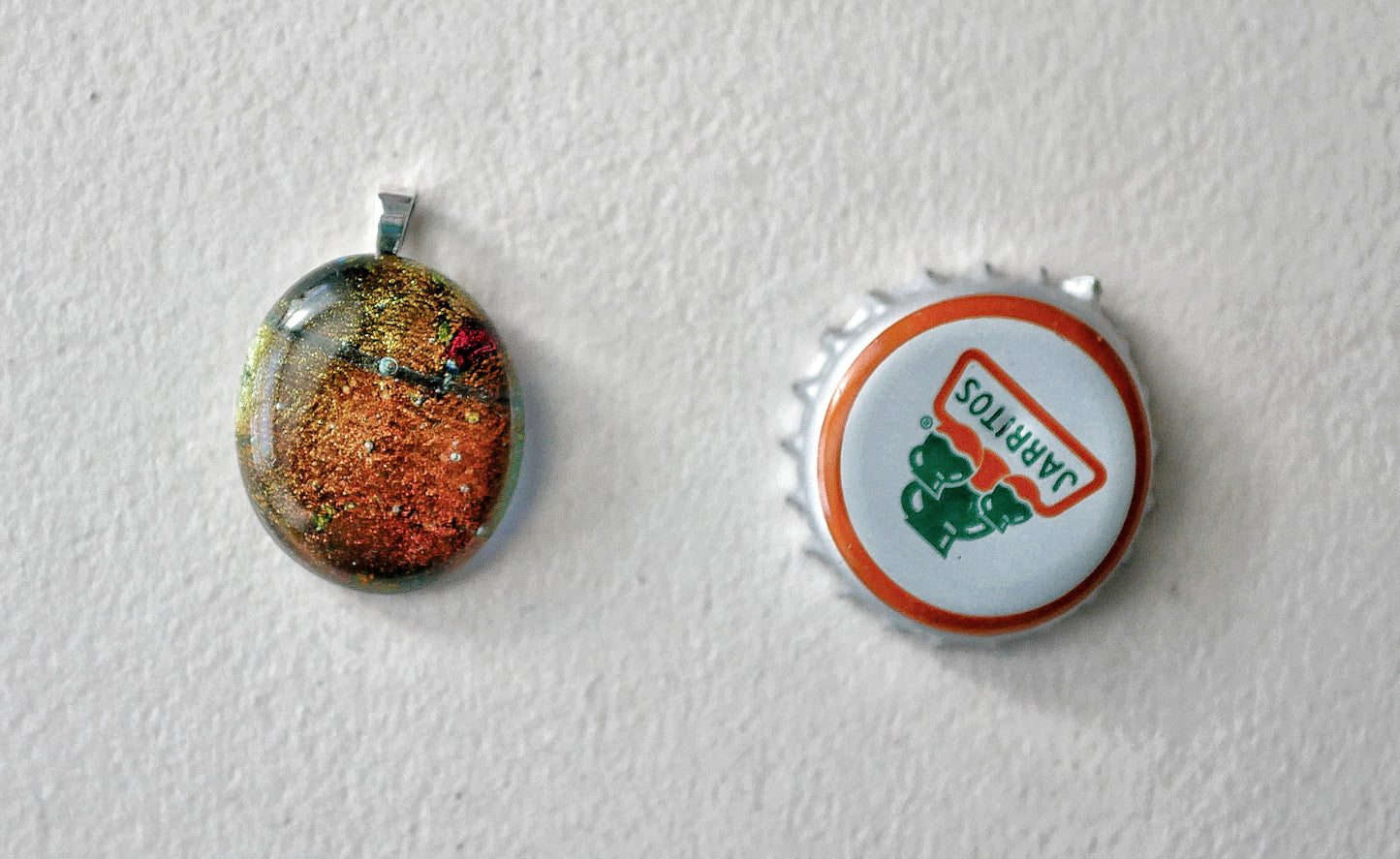 Yellow and Orange Multicolor Dichroic Pendant #1 (Sterling Silver) (PENDANT ONLY)