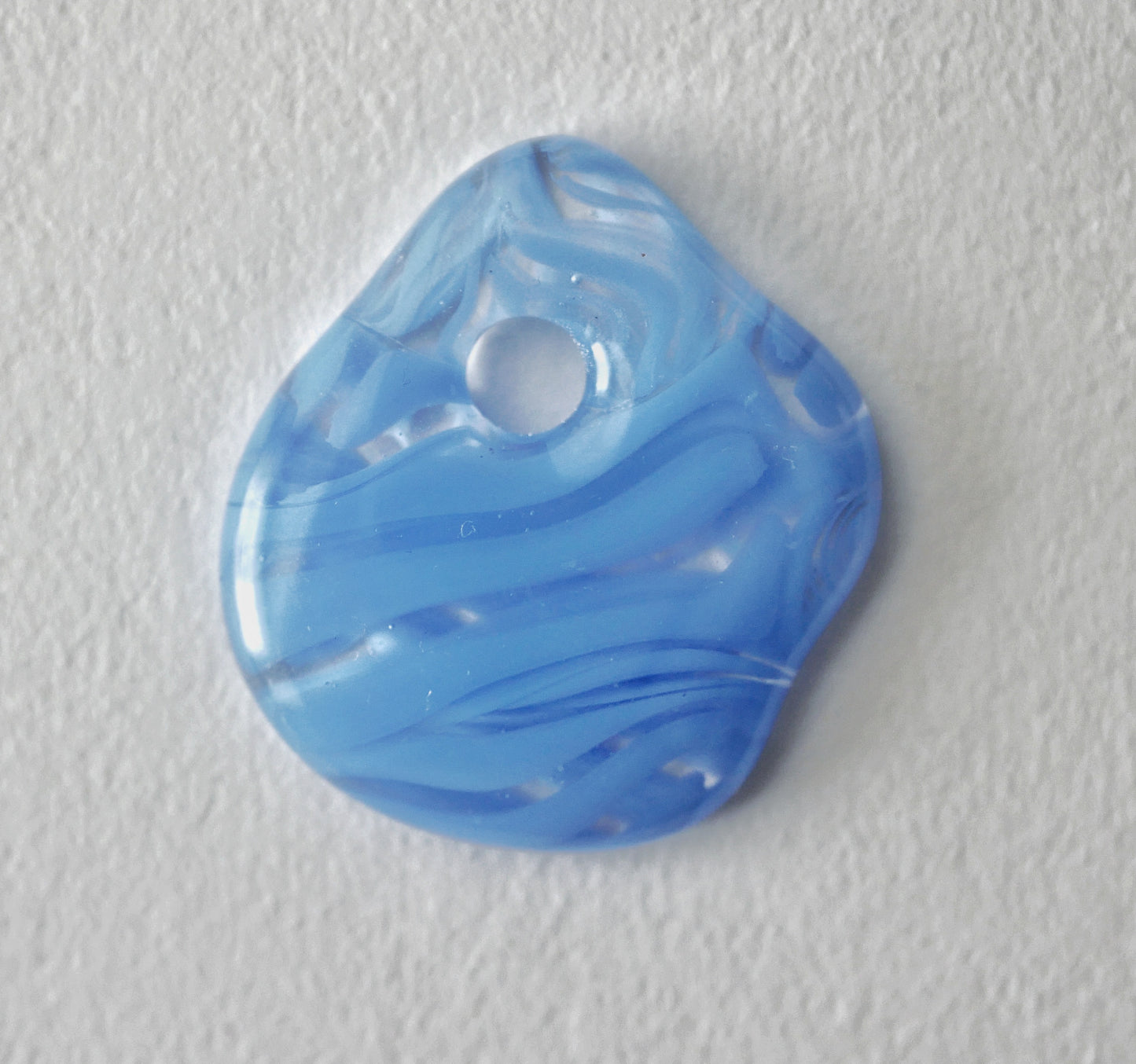 Swirling Blue Blob Pendant with Hole #1 (PENDANT ONLY)