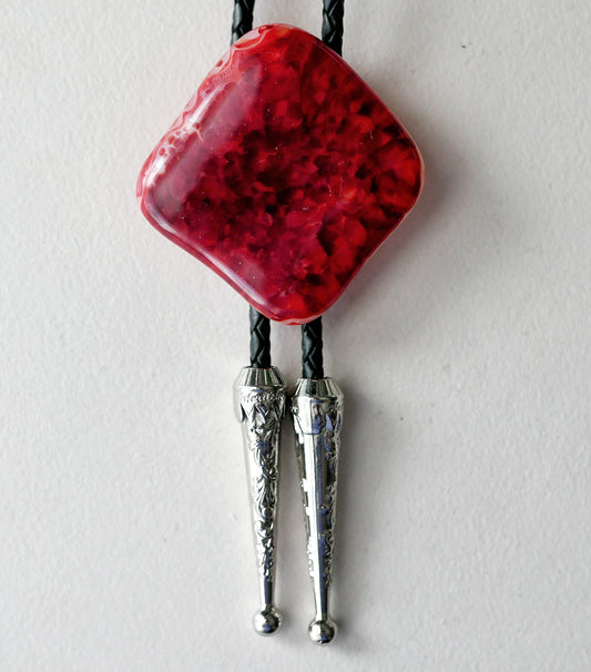 Mottled Red Bolo Tie #3