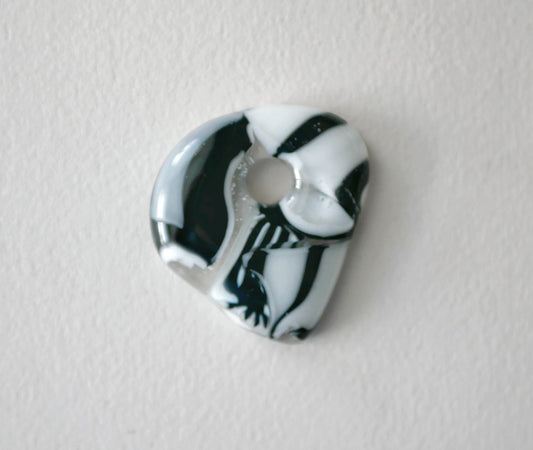 Black and White Blob Pendant with Hole #4 (PENDANT ONLY)