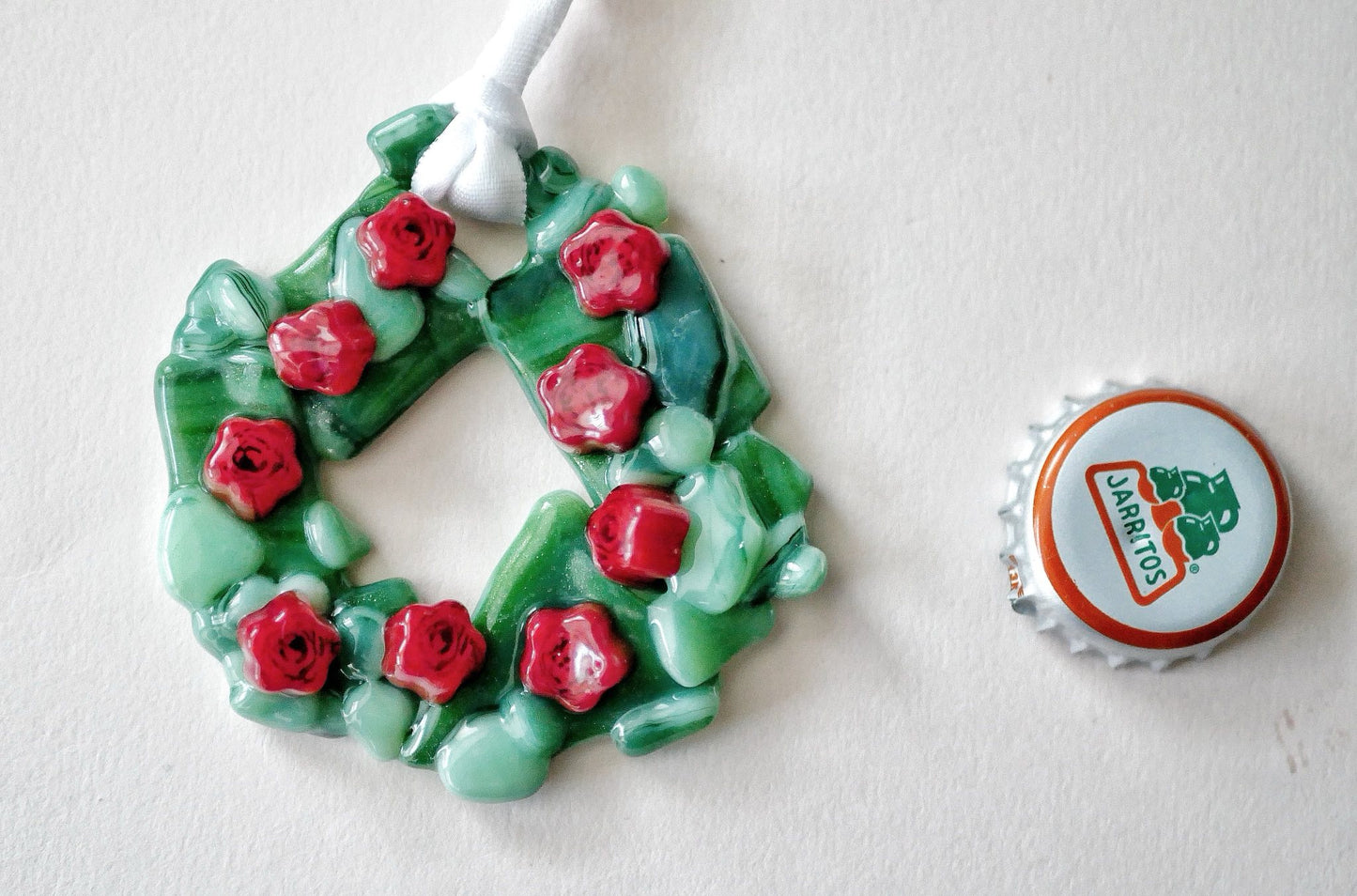 Bumpy Wreath with Red Floral Ornaments #2 (Small)