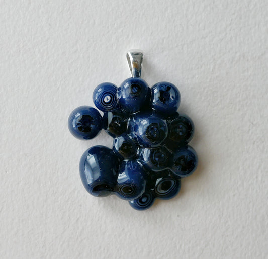 Blue-Black Cluster Pendant (Sterling Silver) (PENDANT ONLY)