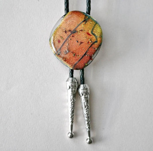 Dichroic Orange Bolo Tie #4
