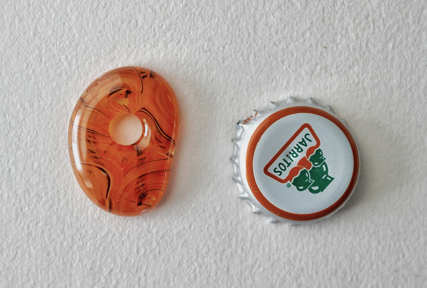 Swirling Orange Blob Pendant with Hole #1 (PENDANT ONLY)