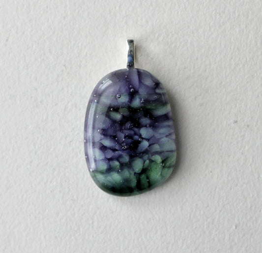 Purple and Green Dragonskin Pendant #1 (Base Metal) (PENDANT ONLY)