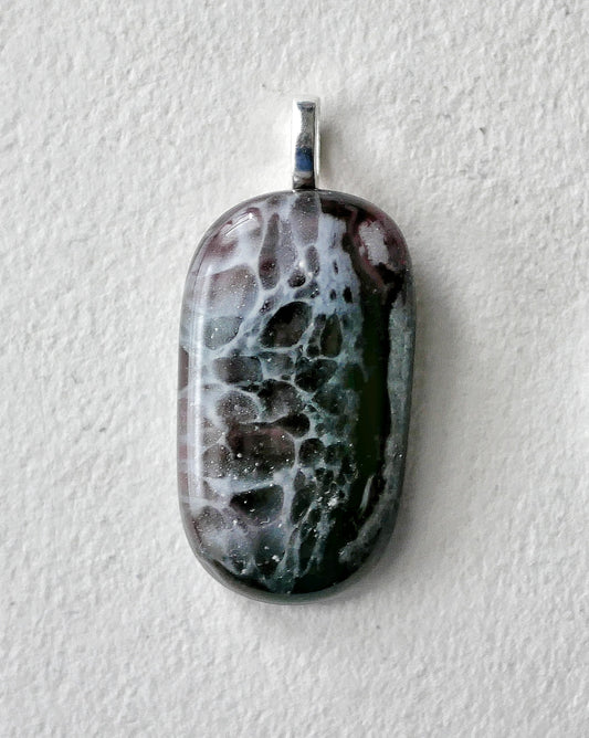 Dark Pink and Green Dragonskin Pendant #1 (Base Metal) (PENDANT ONLY)