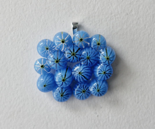 Blue and Yellow Cluster Pendant (Sterling Silver) (PENDANT ONLY)