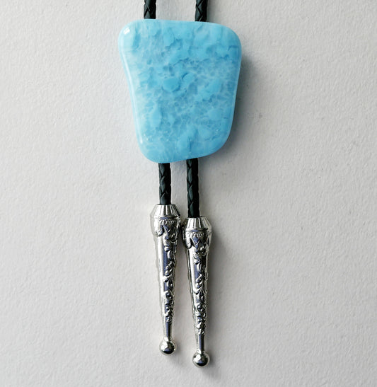 Mottled Sky Blue Bolo Tie #2