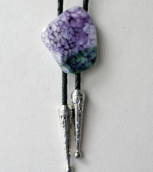 Purple and Green Dragonskin Bolo Tie #1
