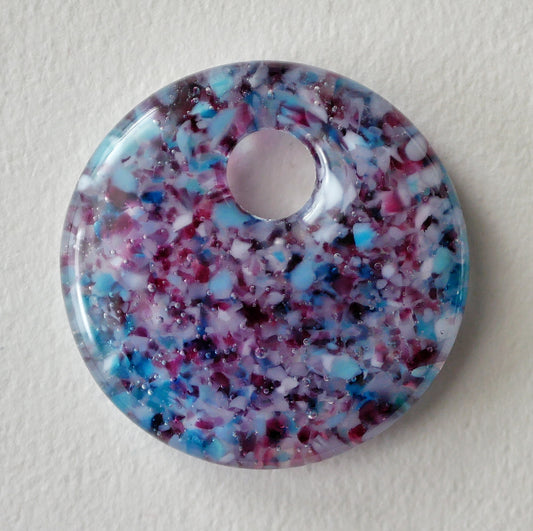 Round Pendant: Trans Pride Confetti (PENDANT ONLY)