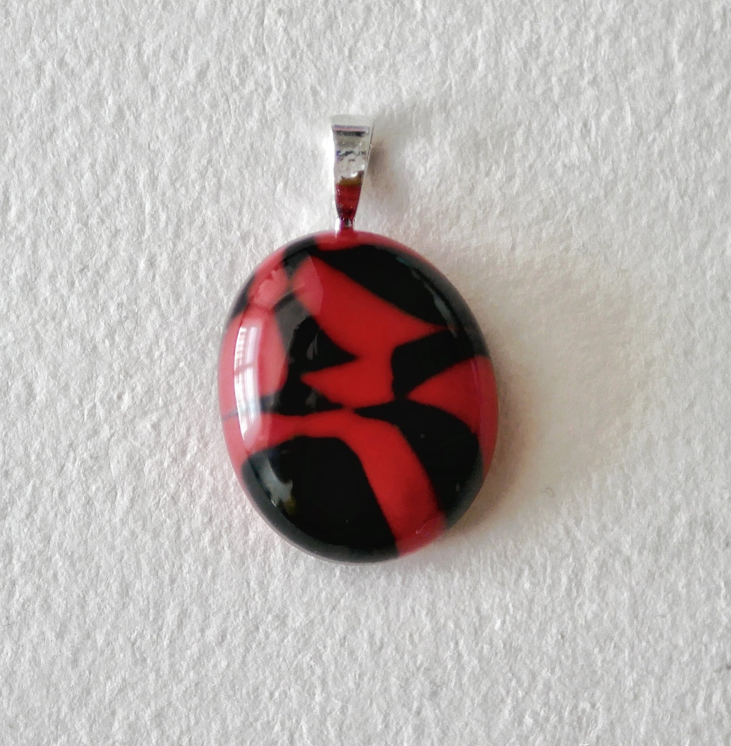 Black and Red Pendant #2 (Sterling Silver) (PENDANT ONLY)