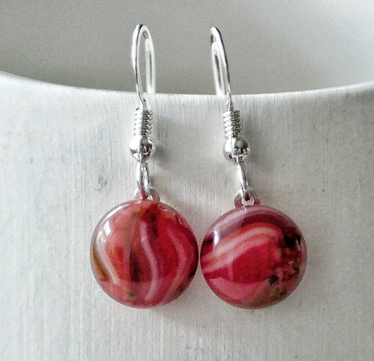 Red Dangly Swirl Earrings #1