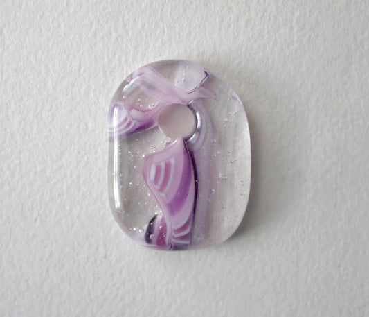 Purple and Clear Pendant with Hole #2 (PENDANT ONLY)