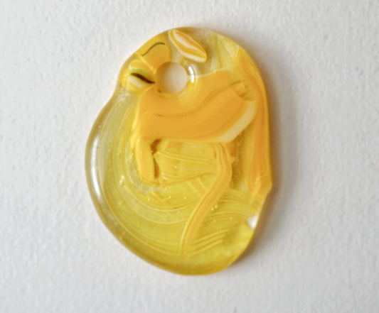 Yellow Blob Pendant with Hole #1 (PENDANT ONLY)