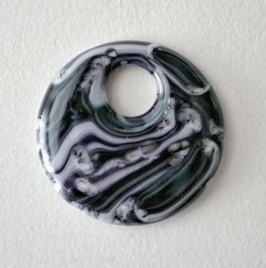 Round Pendant: Purple Spectral Squiggles #2 (PENDANT ONLY)