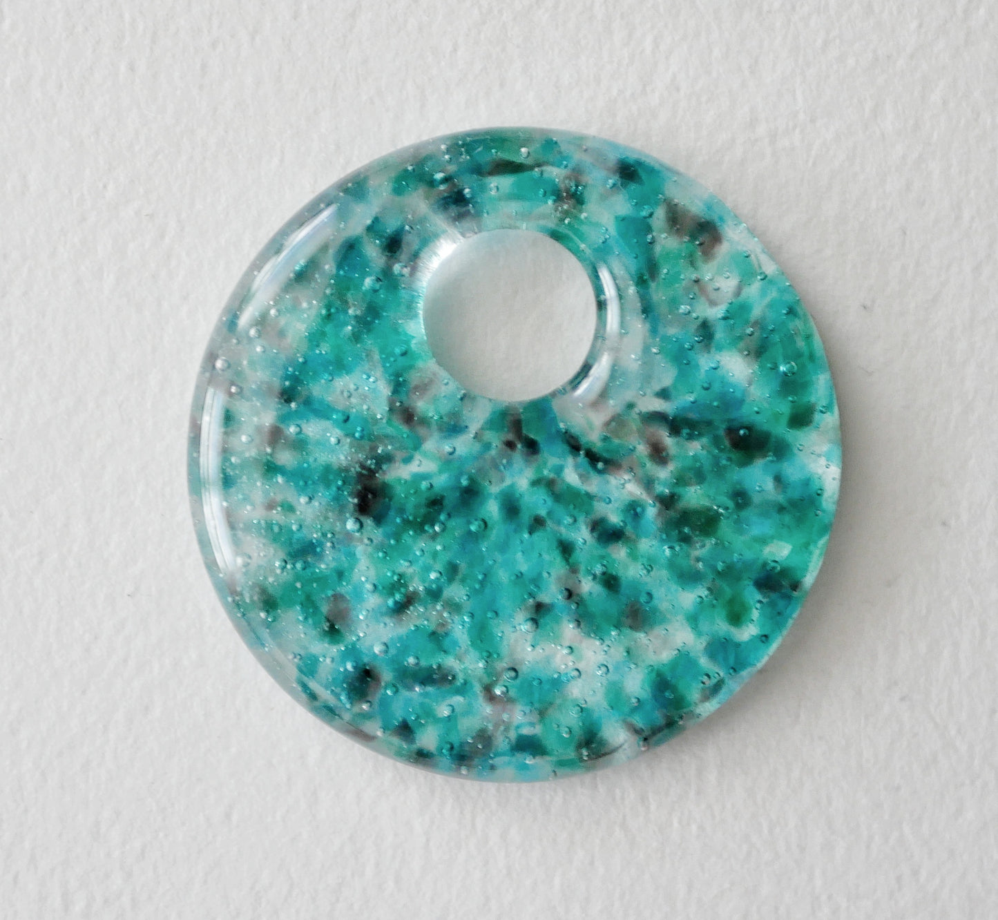 Round Pendant: Aquas with a Hint of Purple (PENDANT ONLY)